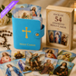 ✝️ Porte-images catholiques en cuir véritable – Organiseur de cartes de prière de poche avec fermeture à pression