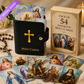 ✝️ Porte-images catholiques en cuir véritable – Organiseur de cartes de prière de poche avec fermeture à pression