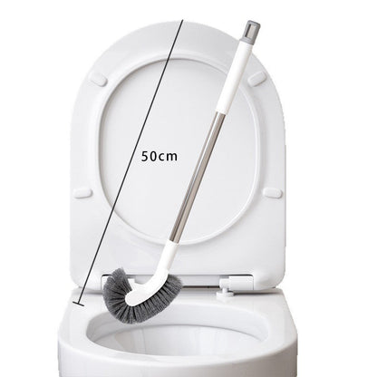 Brosse de toilettes à long manche et à tête incurvée