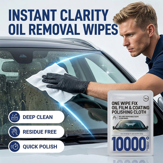 Lingettes pour éliminer les traces d'huile sur les vitres de voiture