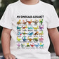 T-shirt graphique alphabet dinosaure pour enfants