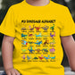 T-shirt graphique alphabet dinosaure pour enfants